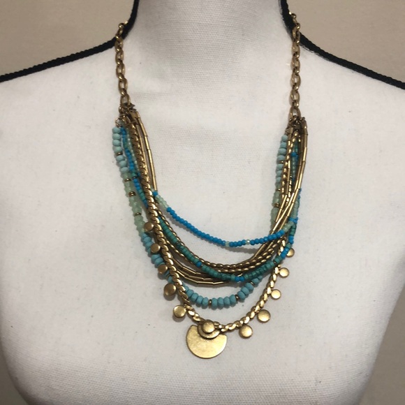 Stella & Dot Jewelry - Stella & Dot Gold and Blue Bohemian Necklace